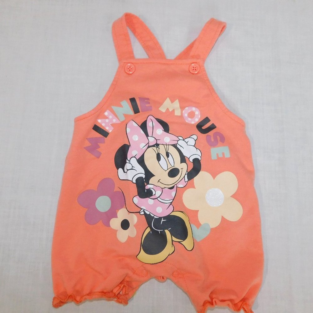 Disney Baby Minnie Mouse Girls 12m Peach Graphic Romper 12 Months